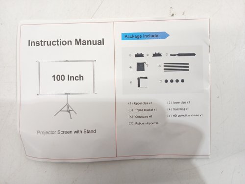 PROPVUE 100" PROJECTOR SCREEN with ADJUSTABLE TRIPOD STAND - 16:9 RATIO - BLACK (MODEL: BPS100-169-TSB) image 4