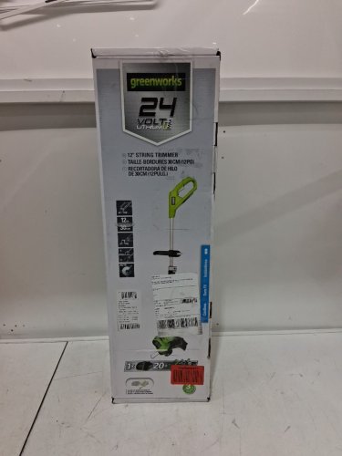 GREENWORKS CORDLESS STRING TRIMMER - 24V - BATTERY AND CHARGER NOT INCLUDED - 12" - GREEN *tool only* (MODEL: 2100302) image 2