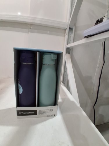 2pk thermoflask leakproof comfort sip Stainless Steel bottle - 25oz - blue/beige (model:1901736) image 2