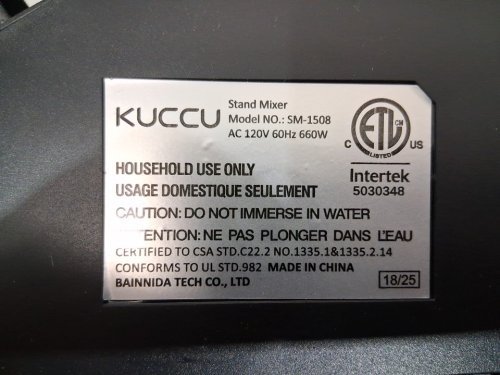 kUCCU 6-speed tilt-head electric stand mixer with splash guard & hook, whisk & beater- 8.5qt - black (model: sm-1508) image 8
