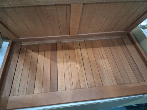 costway wooden outdoor storage bench - 52gal, 38" x 21" x 23" - teak wood - (model: np13345) image 5