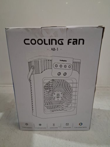 TIOKVIOP 4-in-1 personal portable evaporative air cooling fan with remote, 3 wind speed, 3 cool mist, 2-8 hour timer, and led light - WHITE (model: ab-1) image 2