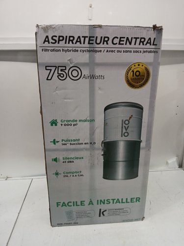 OVO corded POWERFUL CENTRAL VACUUM SYSTEM - 25l/6.6gal, 630 airwatts - GREY/white (MODEL: M5-1-OVO) image 3