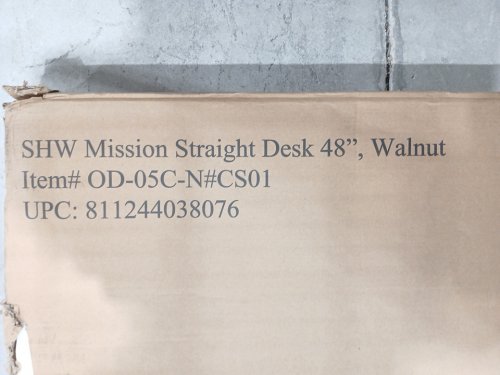 SHW Mission Straight Desk - 48" - walnut brown (Model: OD-05C-N#CS01) image 5
