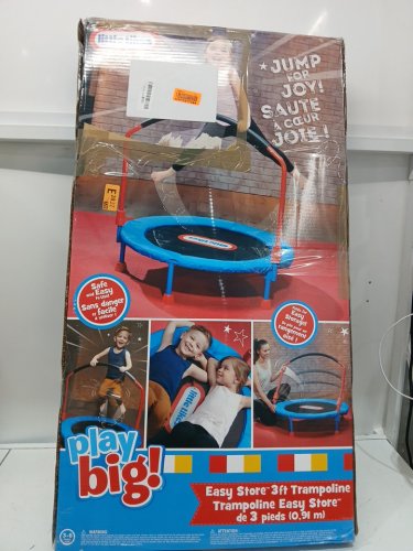 LITTLE TIKES Play Big EASY-STORE KIDS TRAMPOLINE  - 3FT - 55LBS max - BLUE/MULTICOLOUR (MODEL: 642265PC) image 2
