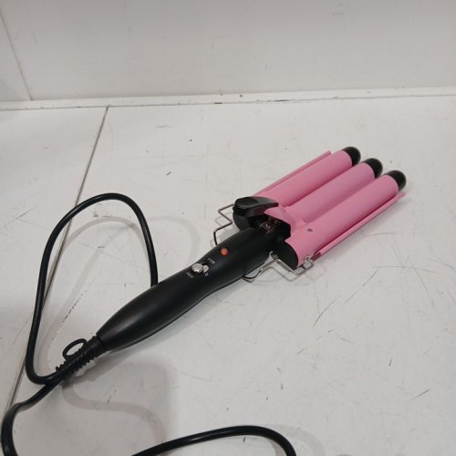TOP4EVER TRIPLE BARREL CERAMIC ELECTRIC CURLING IROn with Two Temperature Control - 25mm - pink/black (model: ‎HE-19) image 3