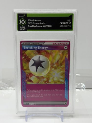 DEGREE GRADED 10 GEM MINT 22024 POKEMON S&V SURGING SPARKS ENRICHING ENERGY SPECIAL ENERGY CARD ACE SPEC #191/191 image 2