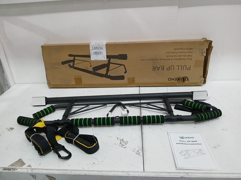 HAKENO Doorway Fitness Chin-Up Pull-Up Bar & Professional Training Straps - 400LBS MAX image 2
