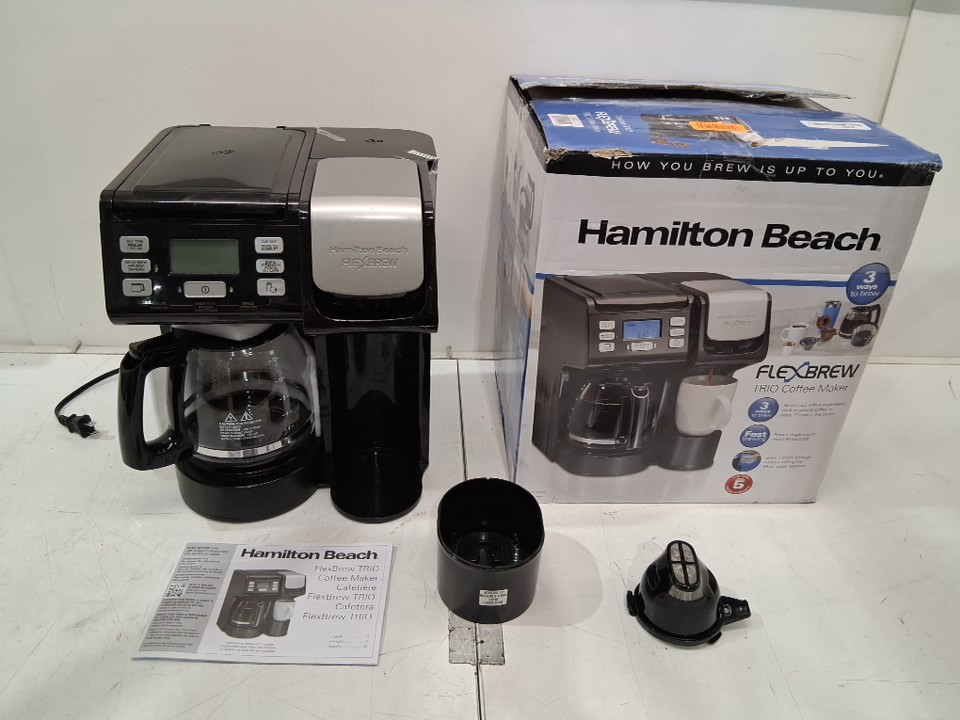 HAMILTON BEACH 3-IN-1 FLEXBREW TRIO COFFEE MAKER - 12 CUP GLASS CARAFE - BLACK (MODEL: 49902C) image 2