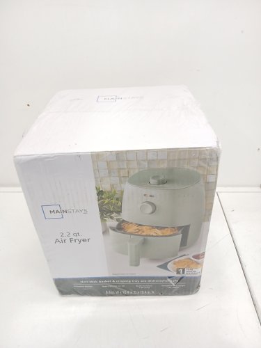 mainstays compact non-stick dishwasher safe air fryer - 2.2qt - green image 2