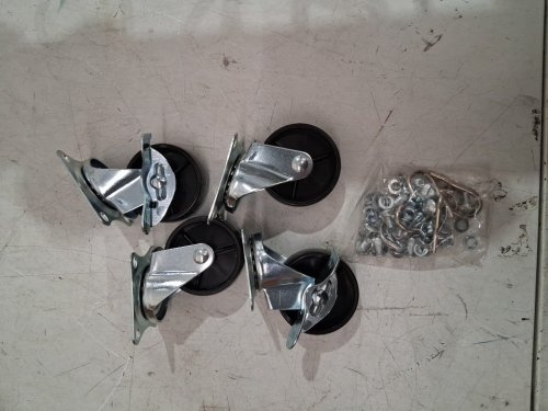 4PC Lockable  Swivel Caster Wheels with Brakes - 3" - BLACK image 3