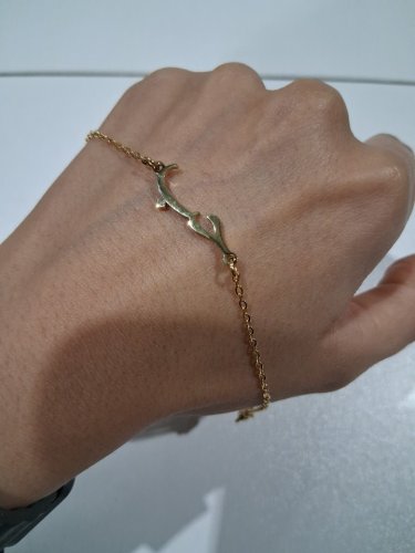 calligraphic "حُبّ/love" pendant/charm chain bracelet- 6.5" - 7.5"/1" pendant - gold image 4