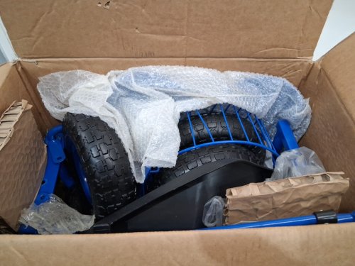 Costway Heavy Duty Garden Cart 360° Swivel Seat Tool Tray - 330lbs capacity - blue (model:GT3749BL) image 3