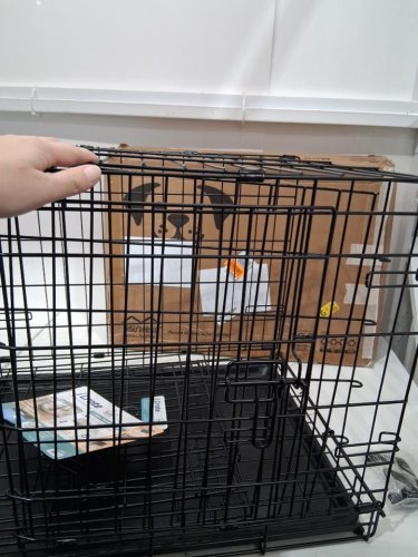 MIDWEST ICRATE DOUBLE DOOR FOLDING METAL DOG CRATE WITH LEAK PROOF TRAY - 24" x 18" x 19" (small) - BLACK - (MODEL: 1524DD) image 4