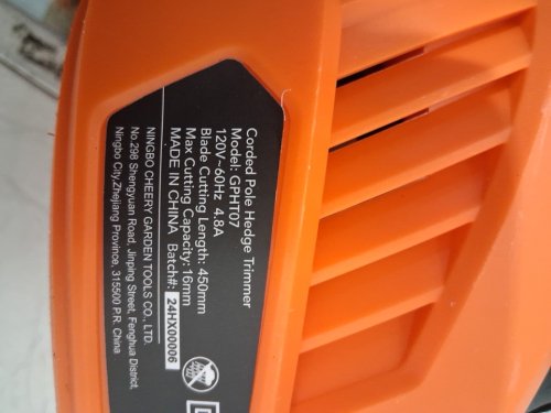 Garcare Corded Pole Hedge Trimmer/Extension Pole Saw with 18" Laser Cut Trimmer Blade - 4.8A - Extends up to 2.5m - Orange (Model: GPHT07) image 6