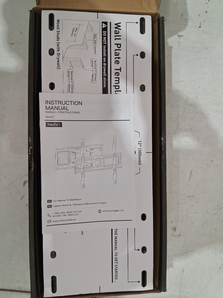 pipishell full motion tv wall mount - 26"-65" - black (model: pimfk1) image 3