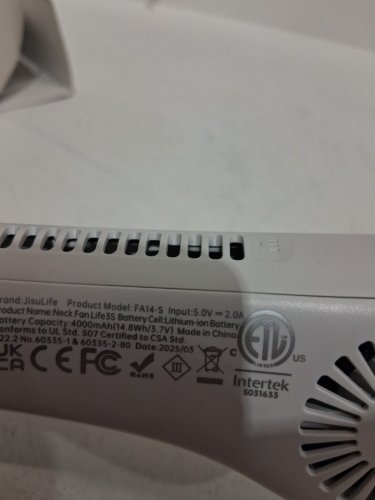 2PK JISULIFE rechargeable cooling Neck Fans - WHITE (MODEL: 2789239) image 5