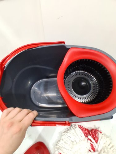 Vileda EasyWring Spin Mop Bucket Floor Cleaning System with Power Mop Head & extendable handle - red/grey (model: 172880/10683010609981/183310) image 5
