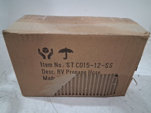 2PK STANBROIL RV STAINLESS STEEL BRAIDED PROPANE PIGTAIL HOSE - 12" - 1/4" MALE FLARE CONNECTOR (MODEL: CO15-12-SS) image 2