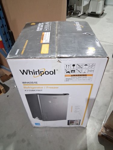whirlpool mini refrigerator/FRIDGE with reversible door - freezer compartment - 4.3cu.ft stainless steel and black (model:wh43s1e) image 2