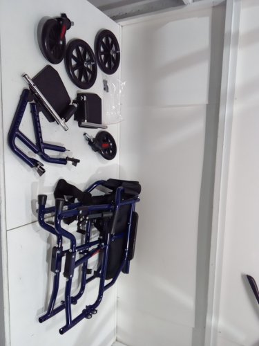 CAREX FOLDABLE TRANSPORT WHEELCHAIR - 300Lbs capacity - blue/black (model: a33677) image 4