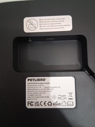 PETLIBRO Battery Operated Cat Water Fountain BPA FREE - 2.5L - WHITE/BLACK (MODEL:PLWF115) image 5