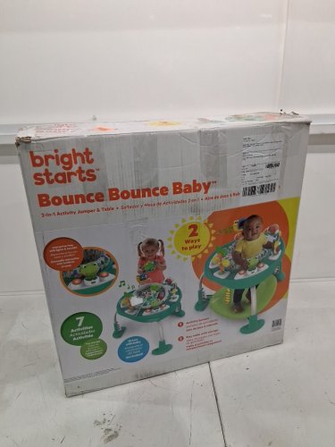 Bright Starts Bounce Bounce Baby 2-in-1 Activity Center Jumper and Table - 6m+ - Playful Pond Green (MODEL: 11565) image 2