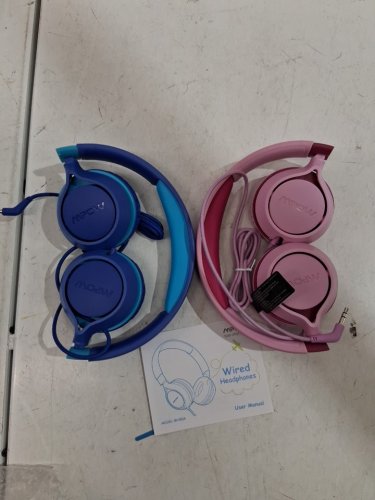 2pk kids mpow wired Headphones - blue/PINK (model: bh385a) image 2