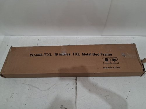 Bed Frame No Box Spring Required Metal Platform - 16'' - twin xl - black (model: yc-003-txl) image 2