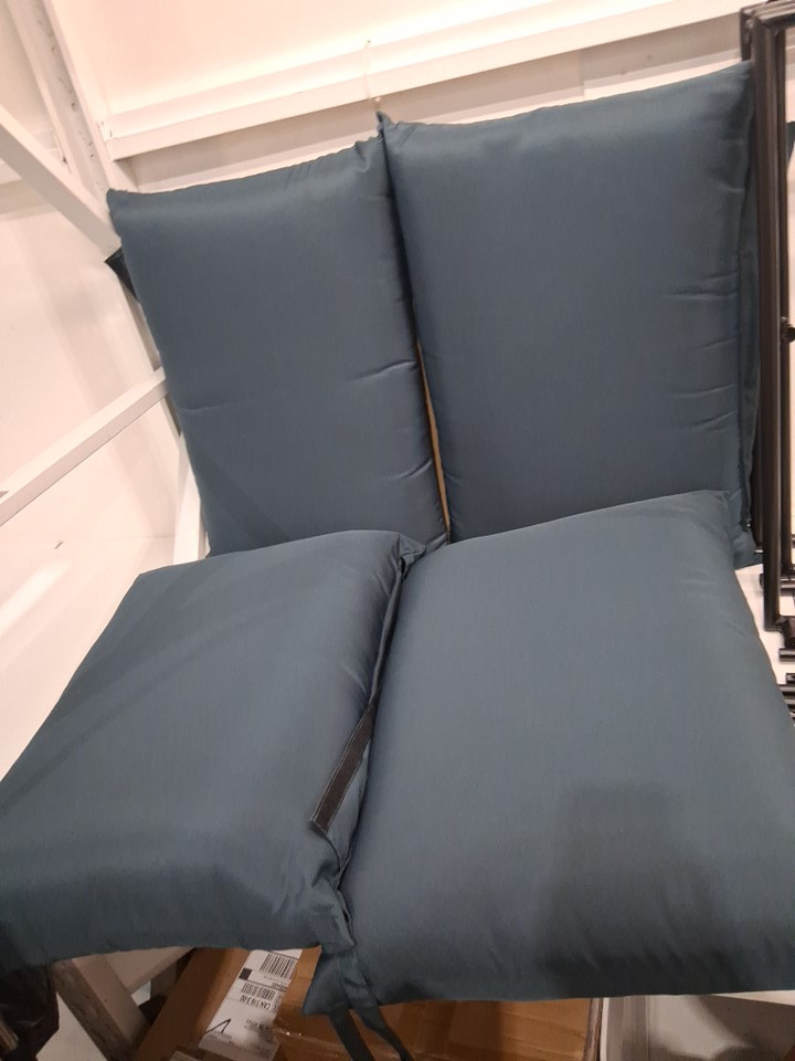 2PK COSTWAY INDOOR OUTDOOR SLING ACCENT CHAIR - 28" X 28" X 24" - 330LBS CAP - BLACK/BLUE (MODEL: NP11355NY-2) image 5