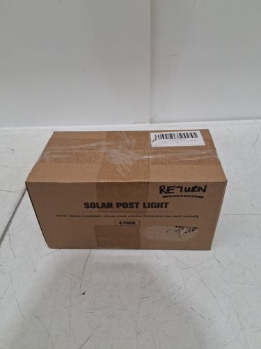 4PK FIONSUN Solar Powered Flame Fence Post Lights - fits 4" x 4" - black image 2