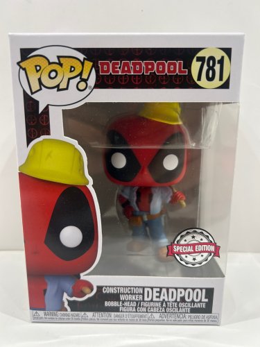 Funko pop! **special edition** Deadpool - construction worker deadpool bobble head (#781) image 2