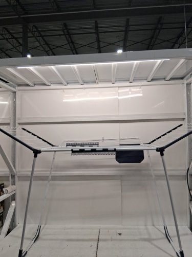 APEXCHASER Collapsible Foldable Clothes Drying Rack - 39.37" x 22" x 68.11" -  white/blue - (model: 159301c-white) image 4