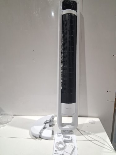 omnibreeze premium 38" Rotating tower fan with wifi CONTROL, 5-SPEEDS & REMOTE - white/BLACK (model: 5333021/dc2313r-g) image 3