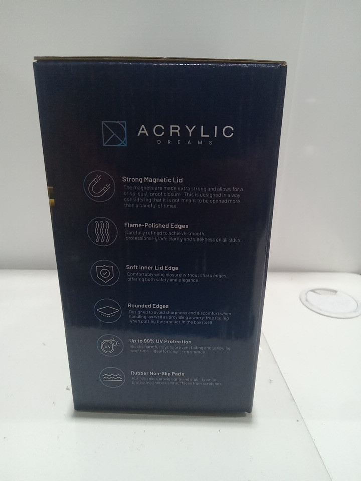 Acrylic Dreams Premium elite trainer box with magnetic lid & flame - polished edges  - 8" x 7" x 4" - clear image 3