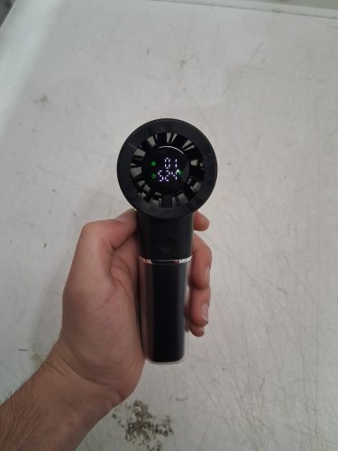 Cheerair Handheld RECHARGEABLE Portable Fan WITH 6-SPEEDS - 6" - BLACK image 2