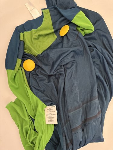 DISGUISE SUPER MARIO LUIGI COSTUME (JUMPSUIT ONLY) - EXTRA LARGE - BLUE/GREEN image 2
