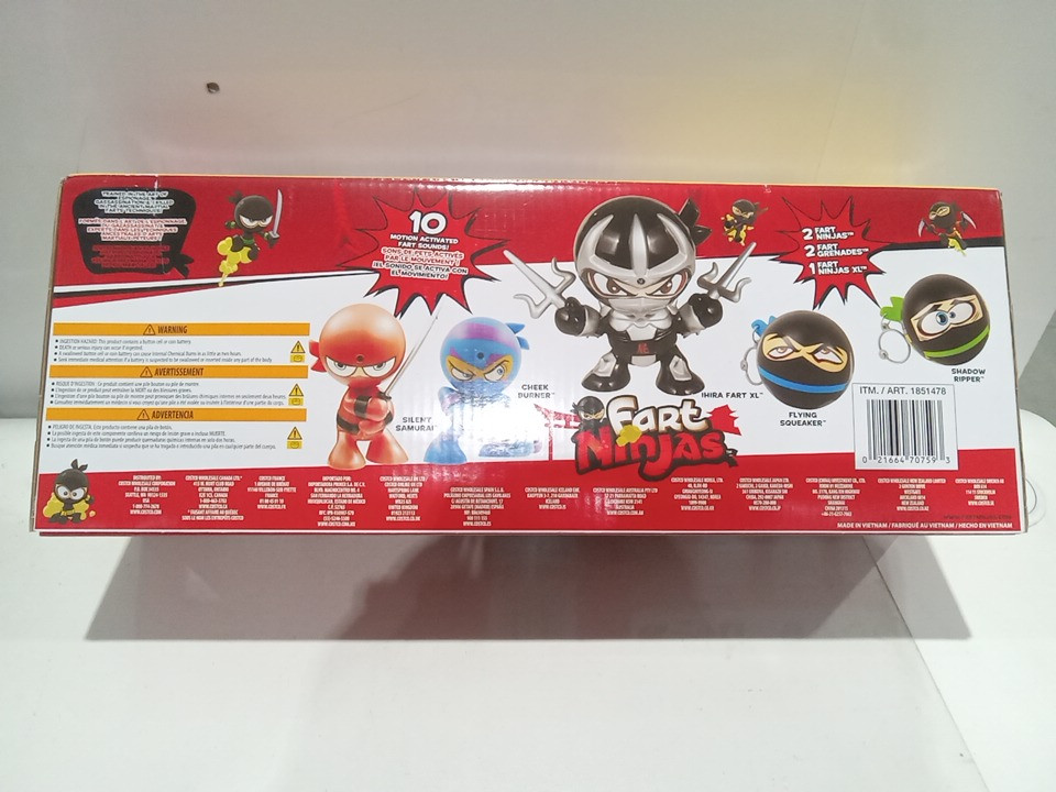 5PK FART NINJAS FARTY PACK WITH 10 MOTION ACTIVATED FART SOUNDS - 2 keychains and 3 figures - multicolor  (MODEL: 1851478) image 3