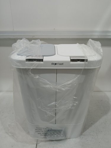 Step N' Sort 40L Dual Trash and Recycling Bin with Spring Top & STEP PEDAL - WHITE (MODEL: SNS402-W) image 3