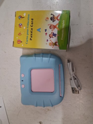 KID'S AIRBITION BILINGUAL TALKING FRENCH/ENGLISH FLASH CARD MONTESSORI TOY - 200+ CARDS - BLUE image 3