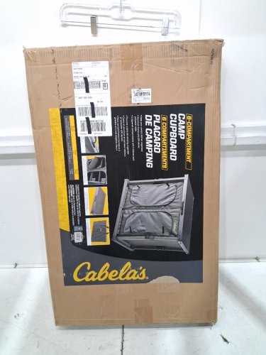 bps foldable 6-Compartment Camp Cupboard - 31.5" x 33" x 20" - black/grey image 2