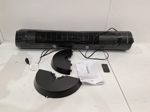 amazon basics 70-degree oscillating digital tower fan with 4 speeds, 3 modes and timer up to 15 hours - 50w - 40" - black (model: dc2021) image 2