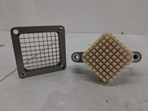 commercial vegetable and fruit cutter with grid blades for equal slices - stainless steel (MODEL: QTJ-J002) image 4