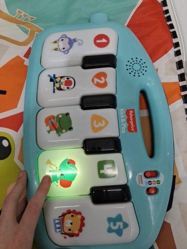 FISHER-PRICE BABY ACTIVITY MAT GLOW AND GROW KICK & PLAY PIANO GYM - AGES 0+ - blue (MODEL: HVX57-9963) image 4