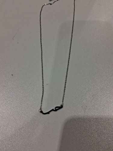 Minimalistic arabic calligraphy "حُبّ/love" pendant chain necklace - 21"-23"/1" pendant - silver image 3