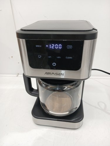 AIRMSEN PROGRAMMABLE DRIP COFFEE MAKER WITH TOUCHSCREEN - 14-CUP - 73OZ TANK - BLACK/STAINLESS STEEL (MODEL: ‎HR-CM306) image 3