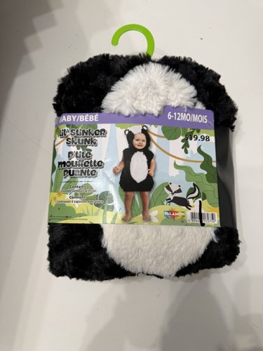 TODDLER PALAMON LIL' STINKER SKUNK COSTUME - 6-12 MONTHS - BLACK/WHITE image 2