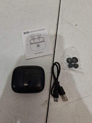 btootos wireless Bluetooth earbuds with noise cancelling mic and touch control - black (model: k9) image 3