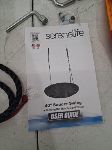 serenelife outdoor saucer swing -40" -rainbow (model:SLSWNG901RB) image 3