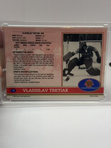SIGNED VLADISLAV TRETIAK 1991 '72 HOCKEY CANADA OLYMPICS CARD image 5